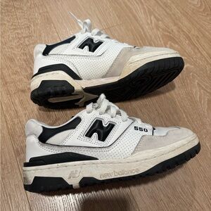 New Balance 550 White and Black Sneakers